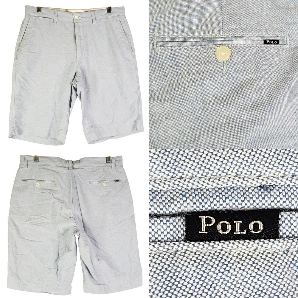 Polo Ralph Lauren Shorts Men’s Size 33 Flat Front Chino Baby Blue Cotton